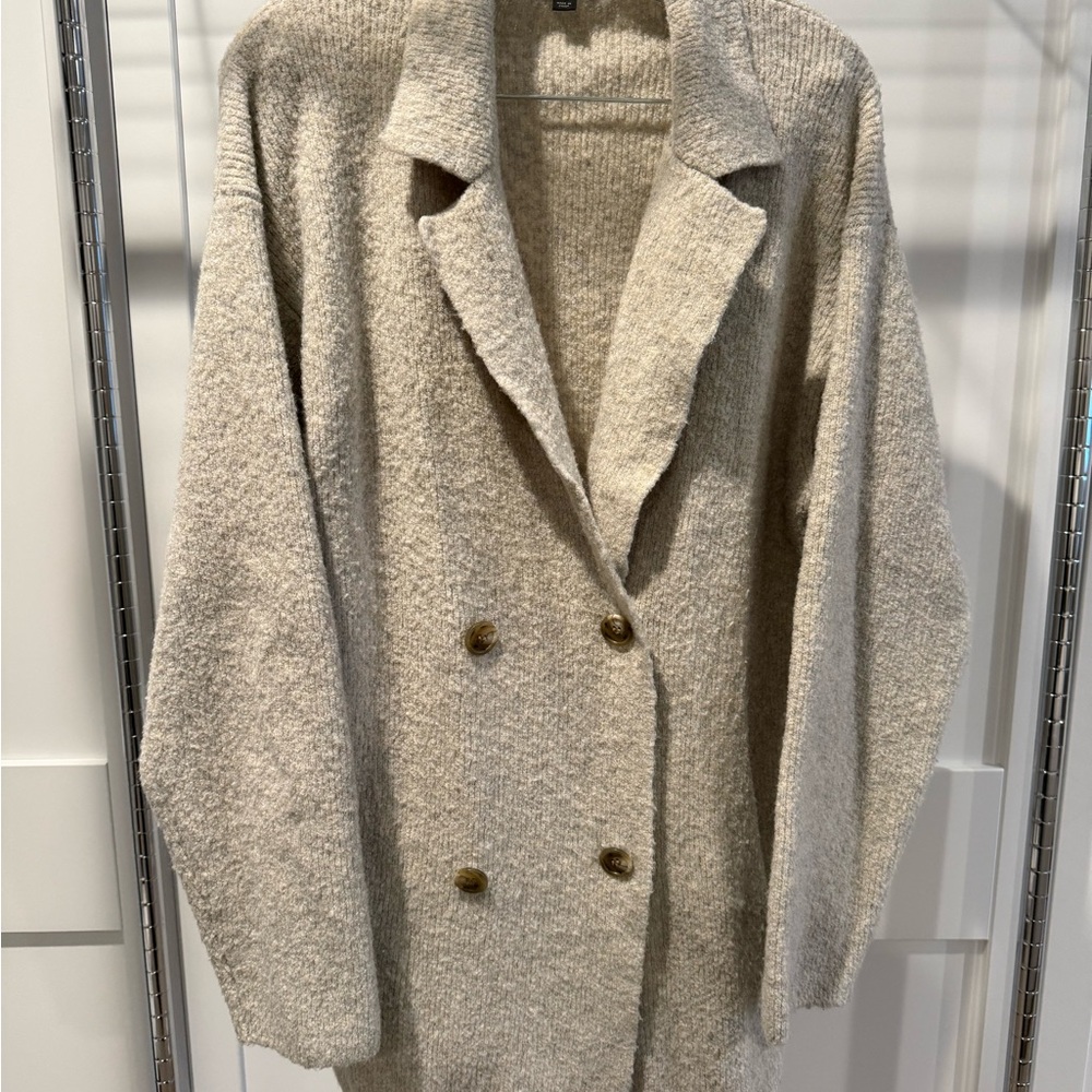 J Crew Wool-blend bouclé double-breasted sweater-blazer